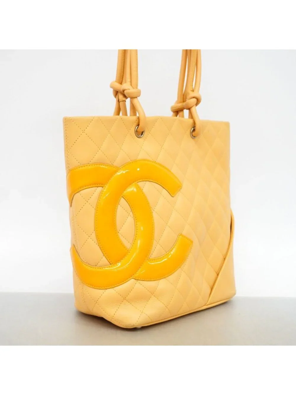 Chanel Tote Bag Cambon Lambskin Beige Silver